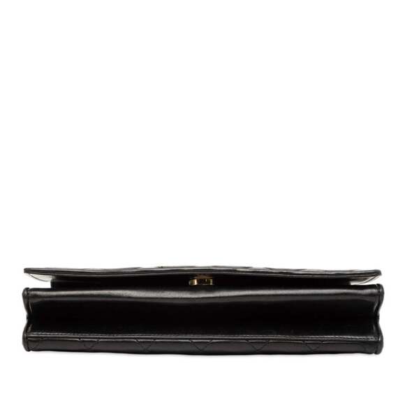 CHANEL Black Lambskin Leather Logo Shoulder Bag - Picture 3 of 9